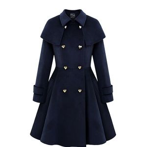Navy blue Wool Double-breasted Coat